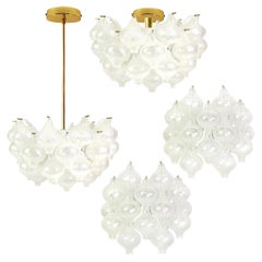 Retro Exceptional Set of 4 Kalmar 'Tulipan' Light Fixtures, 1960s