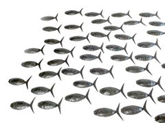 Exceptional Set of 56 Hand Forged Wrought Iron Fishes