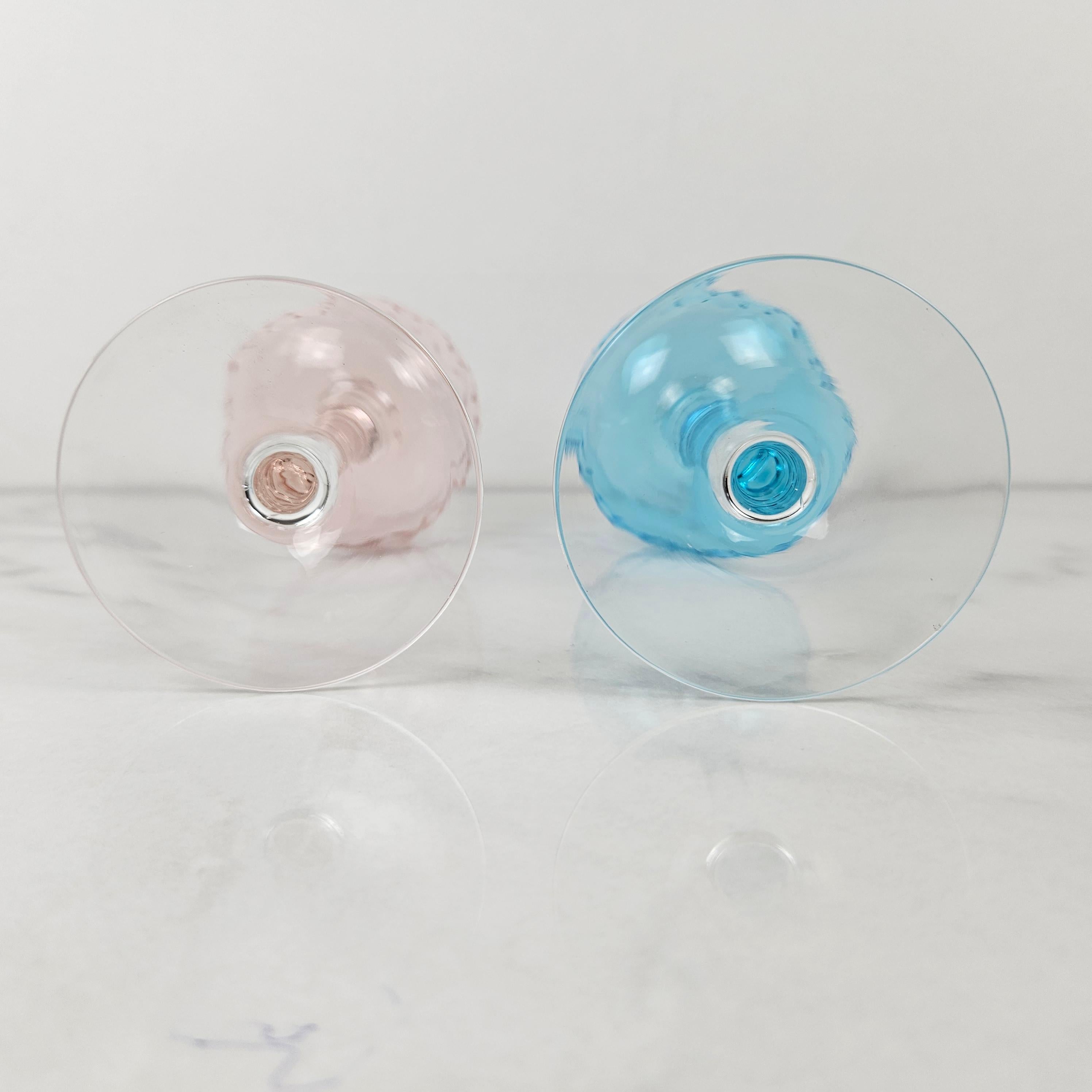 Verre Exceptionnel ensemble de 6 verres à vin antiques français soufflés à la main et taillés dans la masse en vente