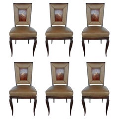 Exceptionnel ensemble de 6 chaises dans le style de Gio Ponti