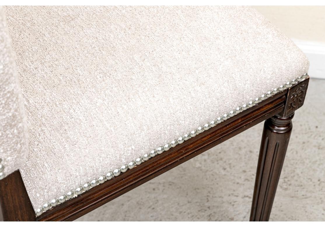 Exceptional Set Of 8 French Style Chairs In Lance Woven Leather Upholstery For Sale 7