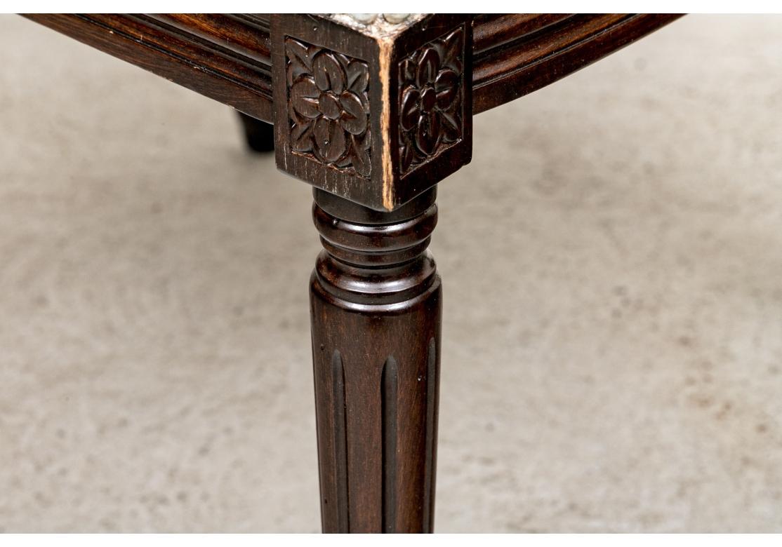 Contemporary Exceptional Set Of 8 French Style Chairs In Lance Woven Leather Upholstery For Sale