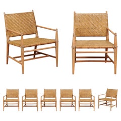Außergewöhnlicher Satz von 8 OAK Lounges von Russel Wright für Old Hickory, um 1940