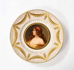 Exceptional Set of Five Royal Vienna Jeweled Porcelain Portrait Plates by Wagner