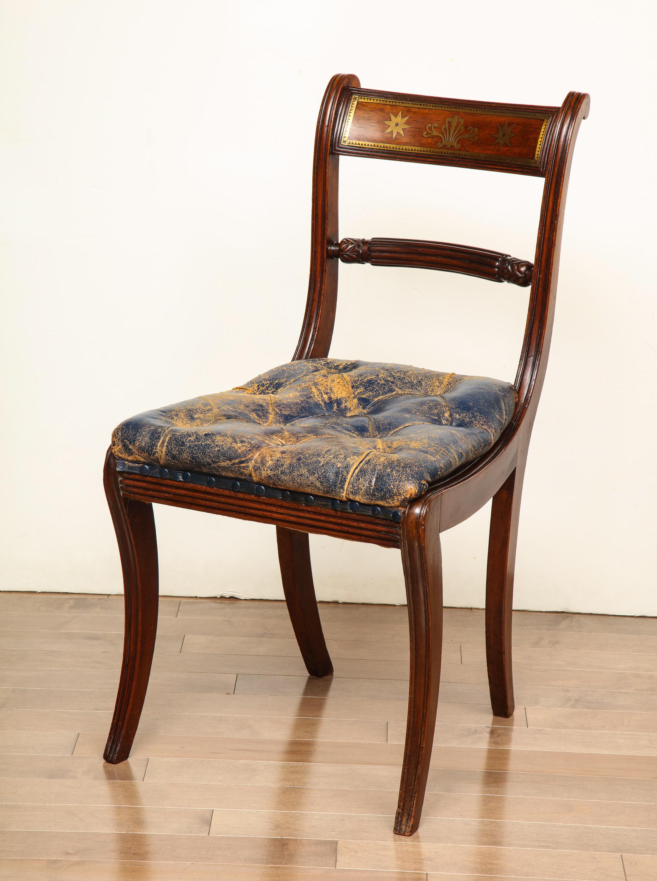 Exceptional Set of Fourteen, English Regency Dining Chairs in Mahogany For Sale 1
