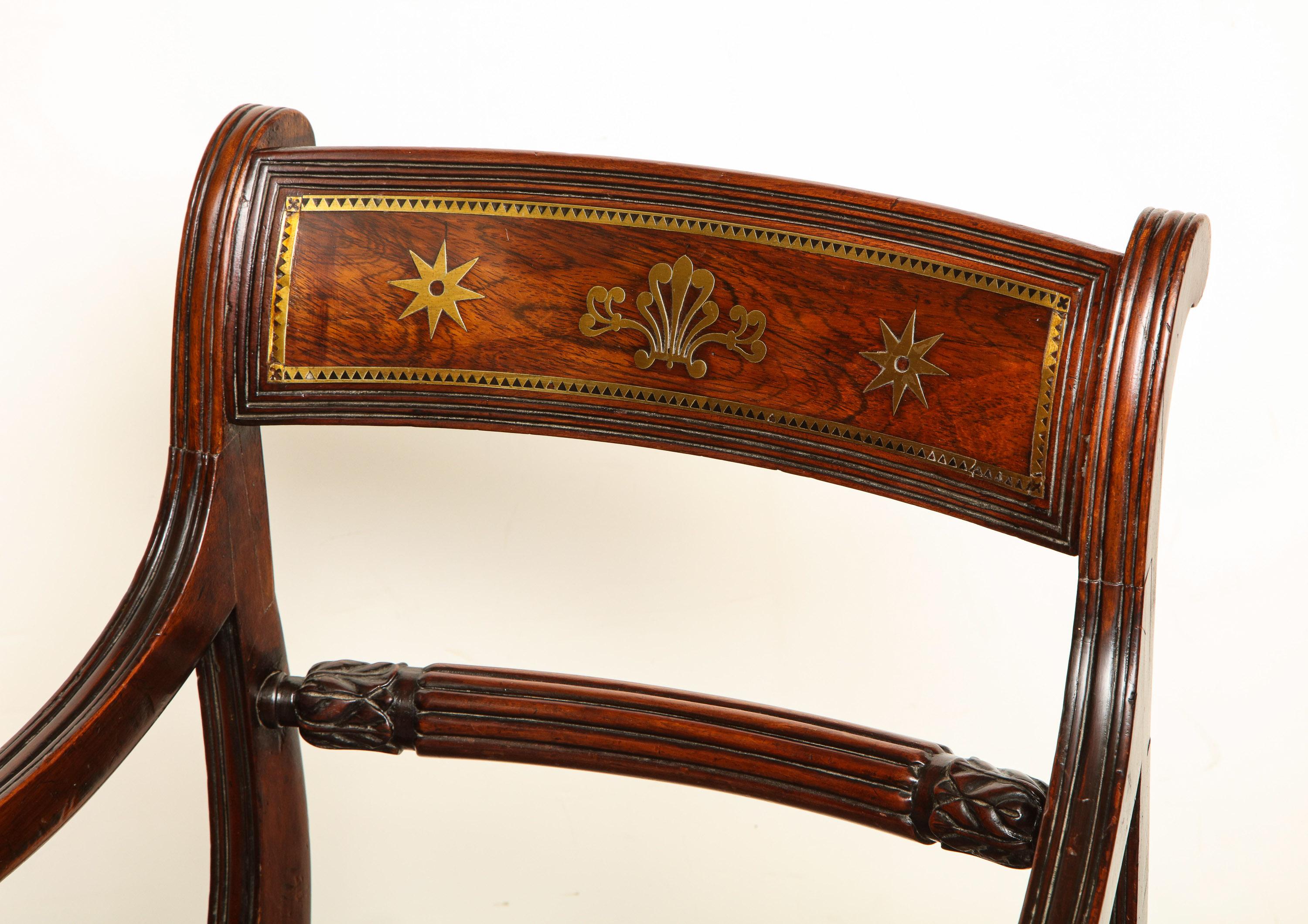 Exceptional Set of Fourteen, English Regency Dining Chairs in Mahogany For Sale 2