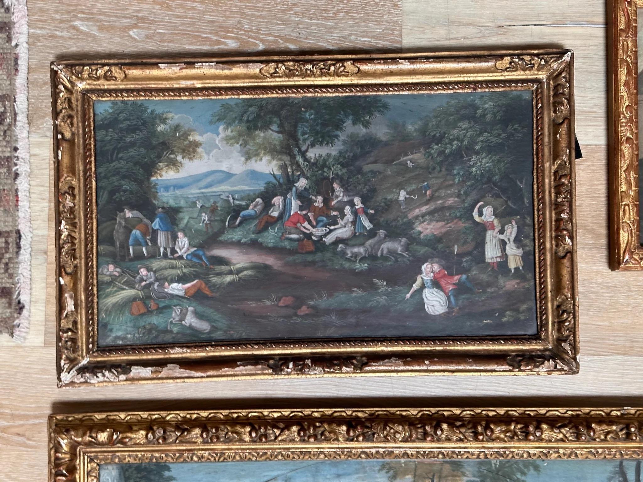 Exceptional set of framed fan designs, circa 1680 In Good Condition For Sale In Charlottesville, VA