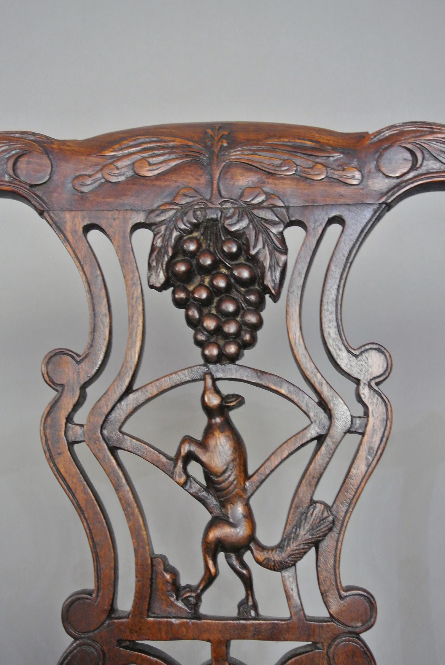 Arts and Crafts Set of Six Bespoke Yew and Fruitwood Dining Chairs c. 1880 For Sale 4