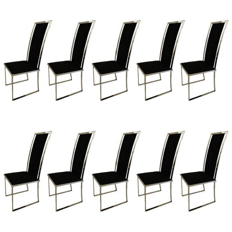 Exceptional Set of Ten Michel Mangematin Chairs For Sale