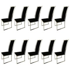 Vintage Exceptional Set of Ten Michel Mangematin Chairs