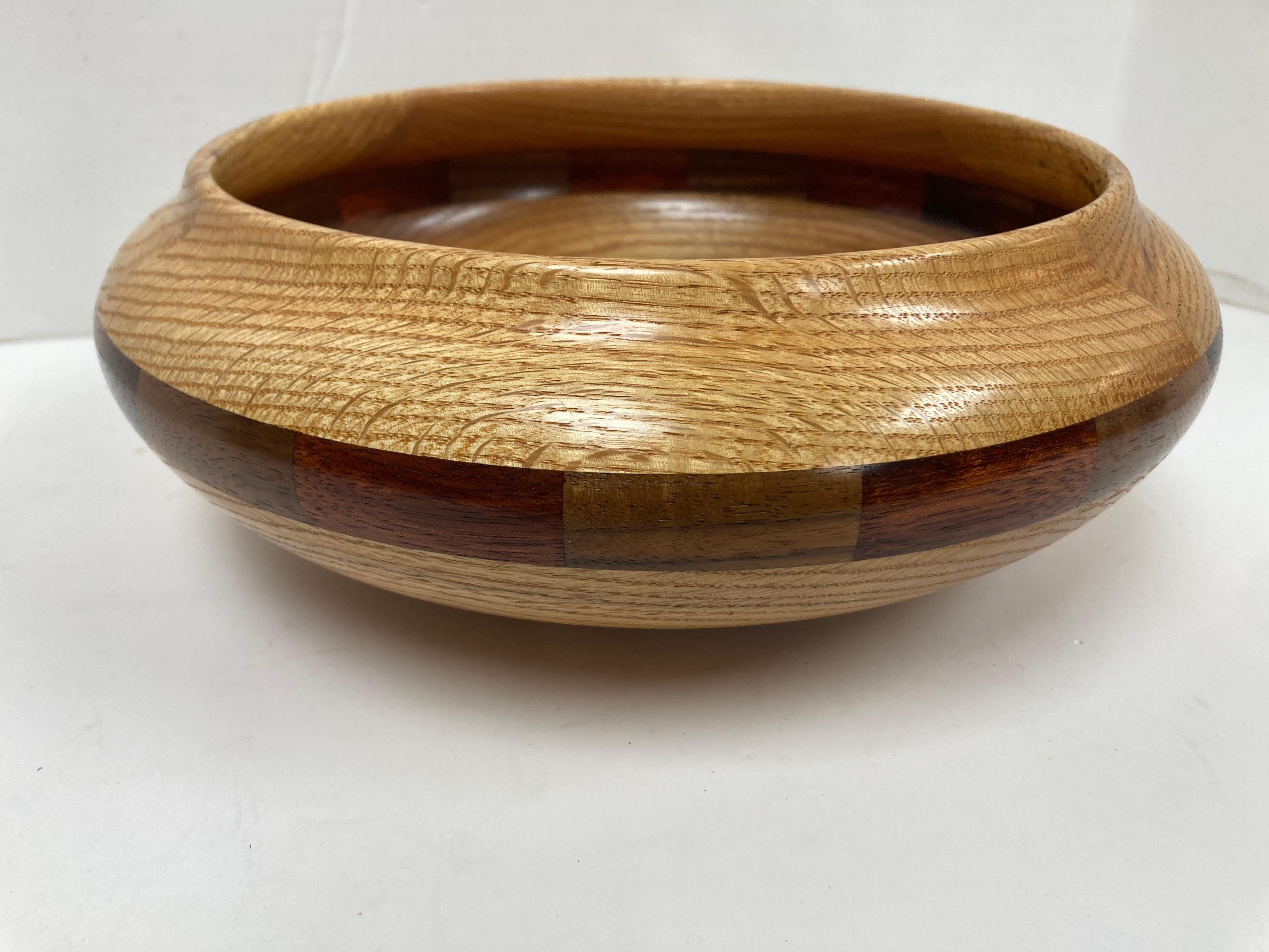 Organic Modern Exceptional Signed Mixed Wood Bowl New Mexico For Sale
