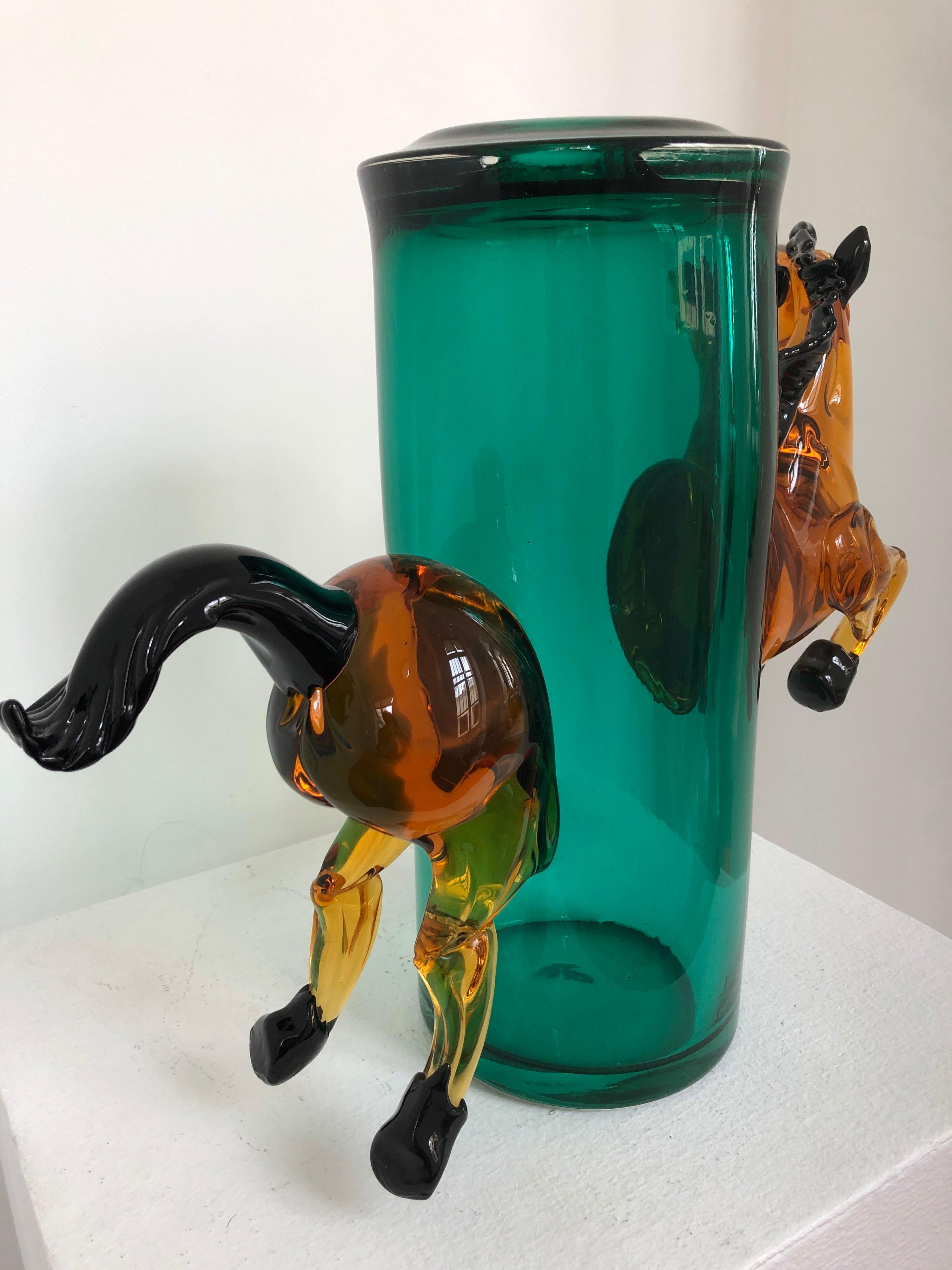 Exceptional Silvano Signoretto Horse Sculpture Vase, Murano, 1960s 6