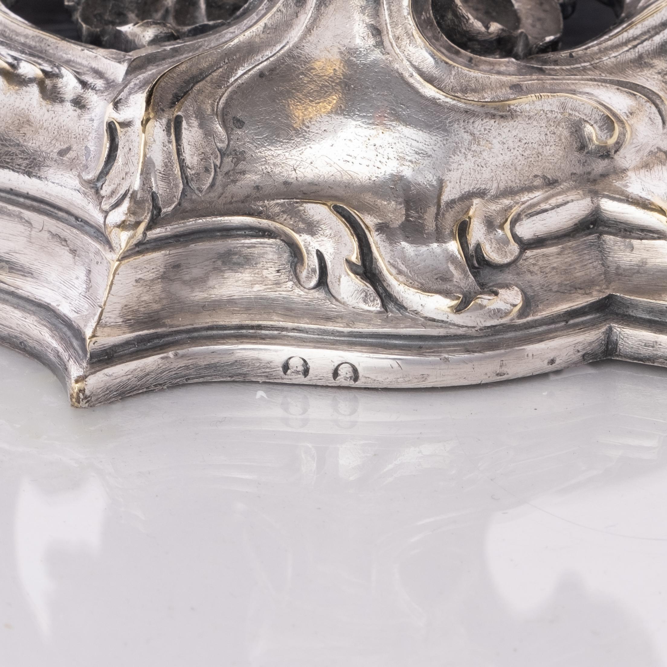 Auergewhnliche Bankettlampe aus versilberter Bronze und geschliffenem Kristall, 19. Jahrhundert im Angebot 1