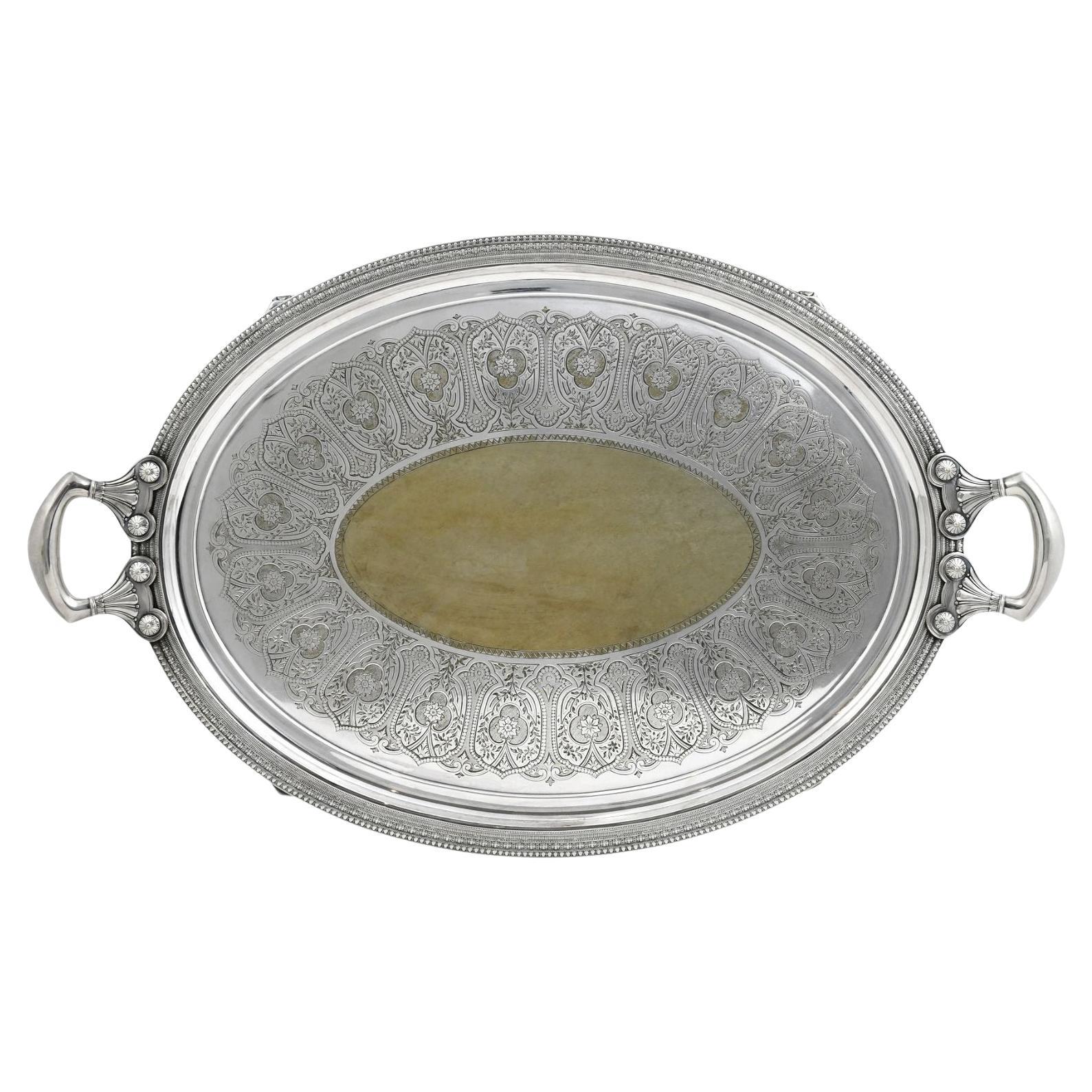 Exceptional Silverplate Salver Serving Tray by Tiffany and Co.