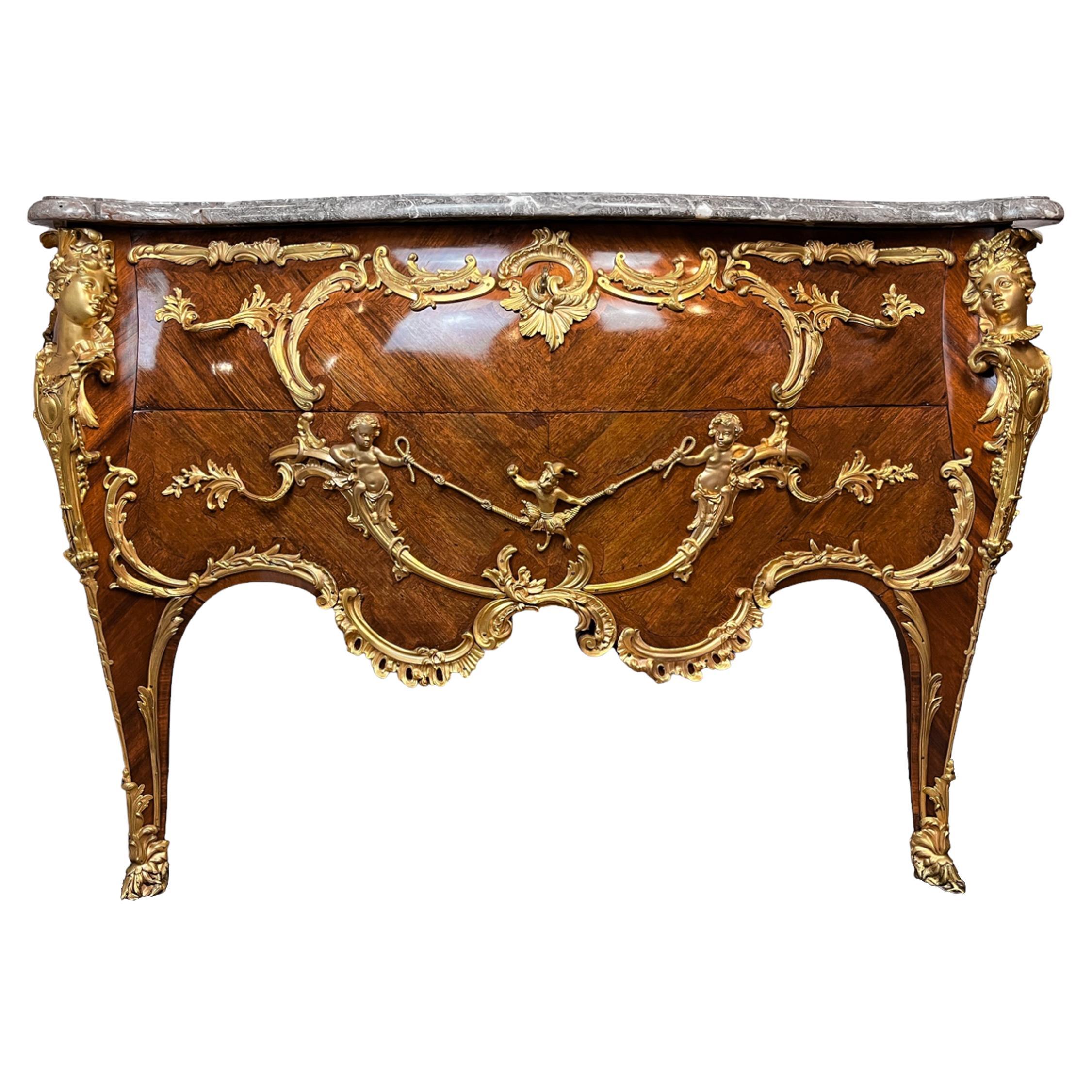 Eccezionale commode in palissandro a tema Singerie di Zwiener in vendita