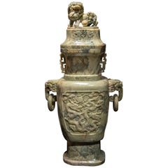 Antique Exceptional Single Monumental Covered Urn of Archaic Fung Lei Form