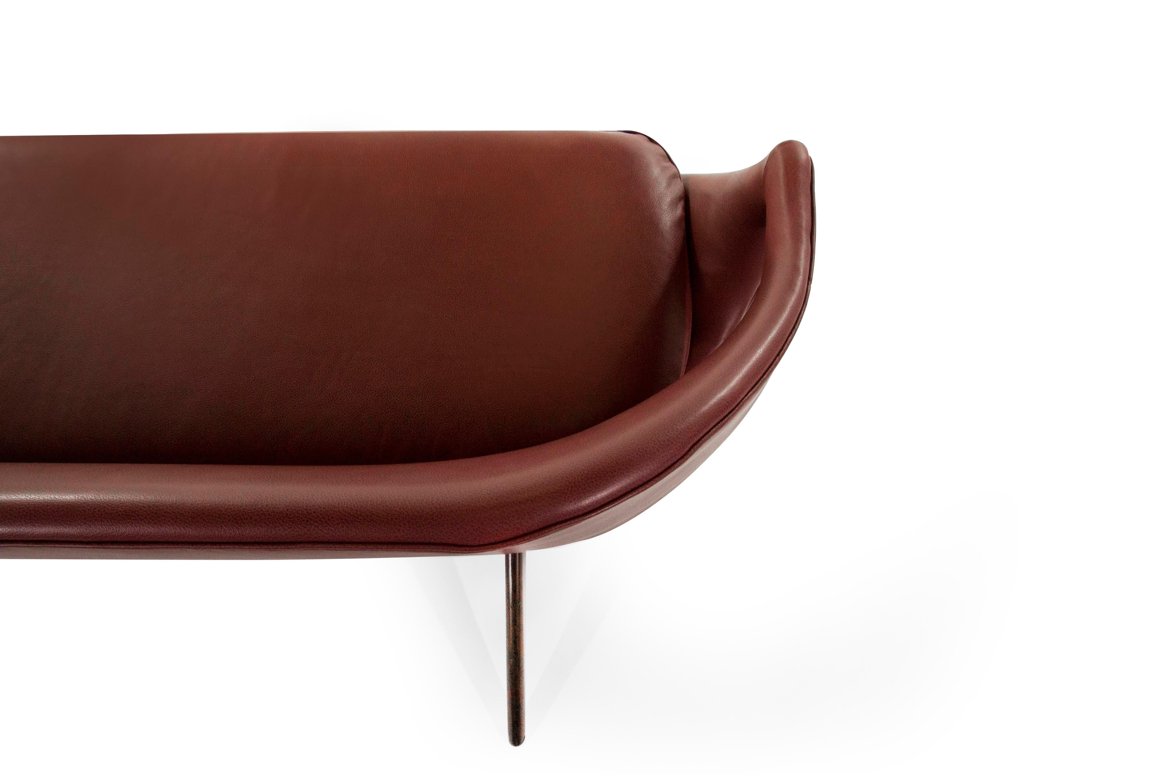Sofa in Chianti Leather by Luigi Tiengo for Cimon Montréal, 1963 5