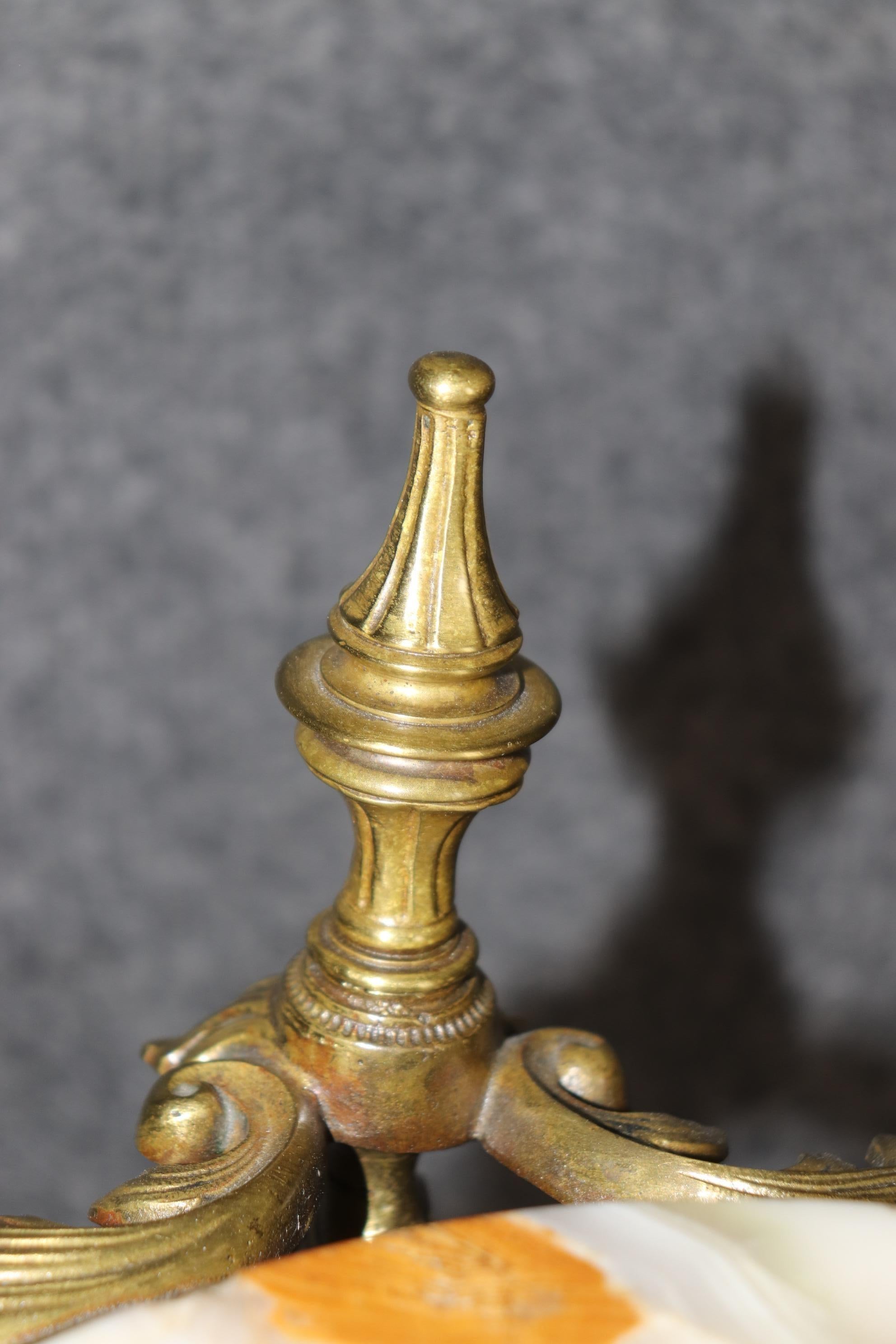 Exceptionnelle table d'appoint de jardin victorienne en bronze massif biseauté, verre biseauté et onyx en vente 3