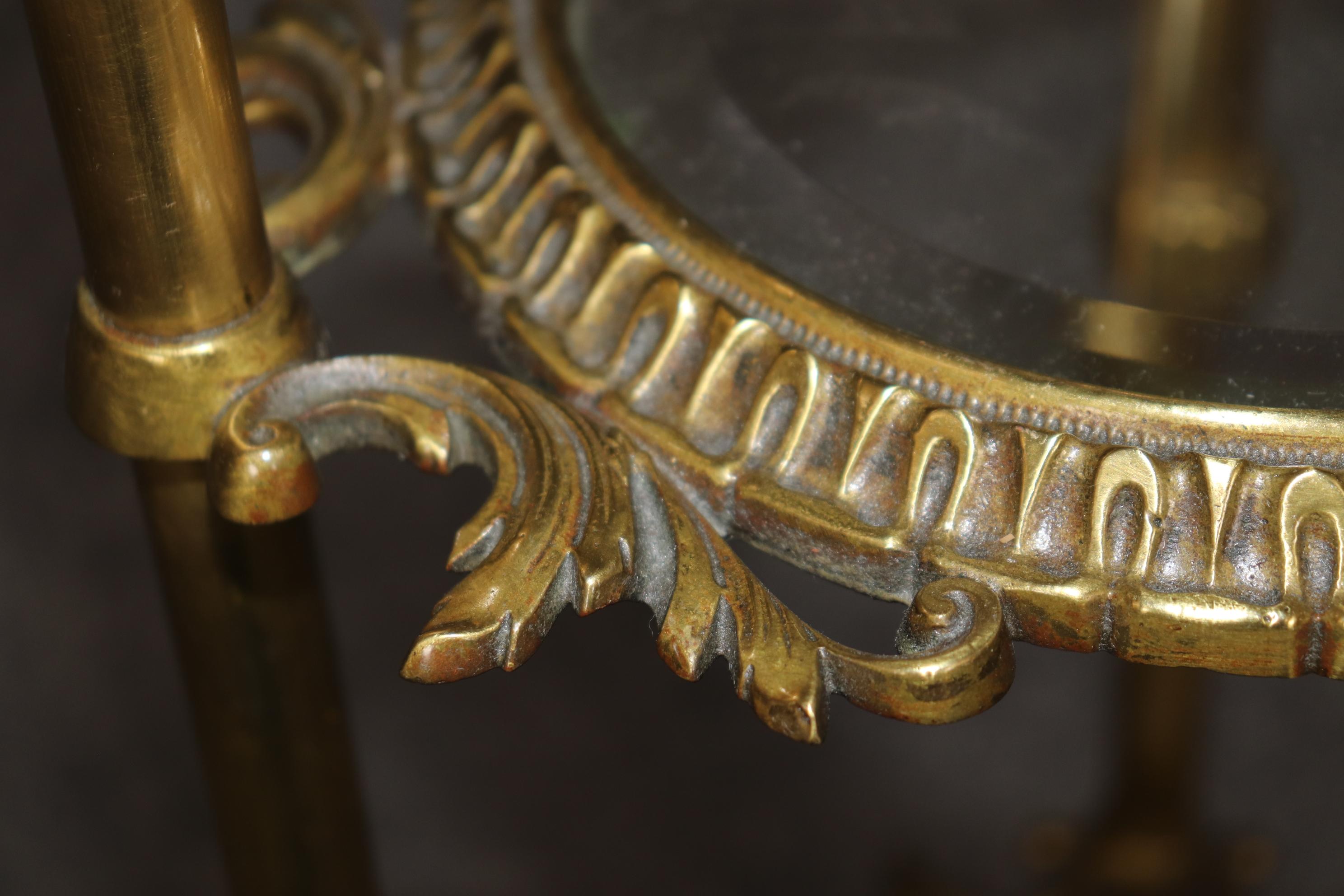 Exceptionnelle table d'appoint de jardin victorienne en bronze massif biseauté, verre biseauté et onyx en vente 1