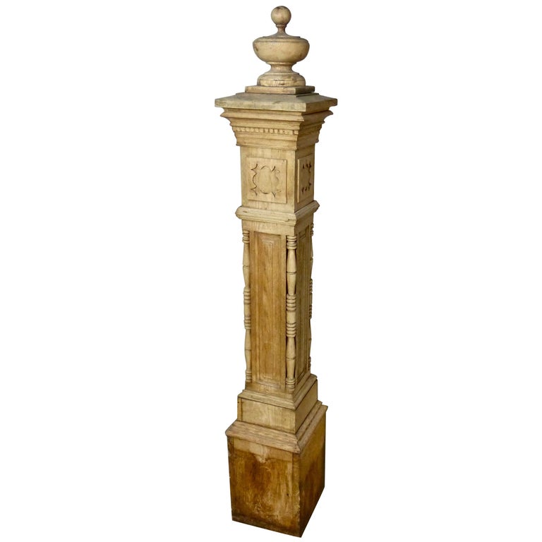 Exceptional Solid Oak Newel Post, circa 18901910 at 1stDibs