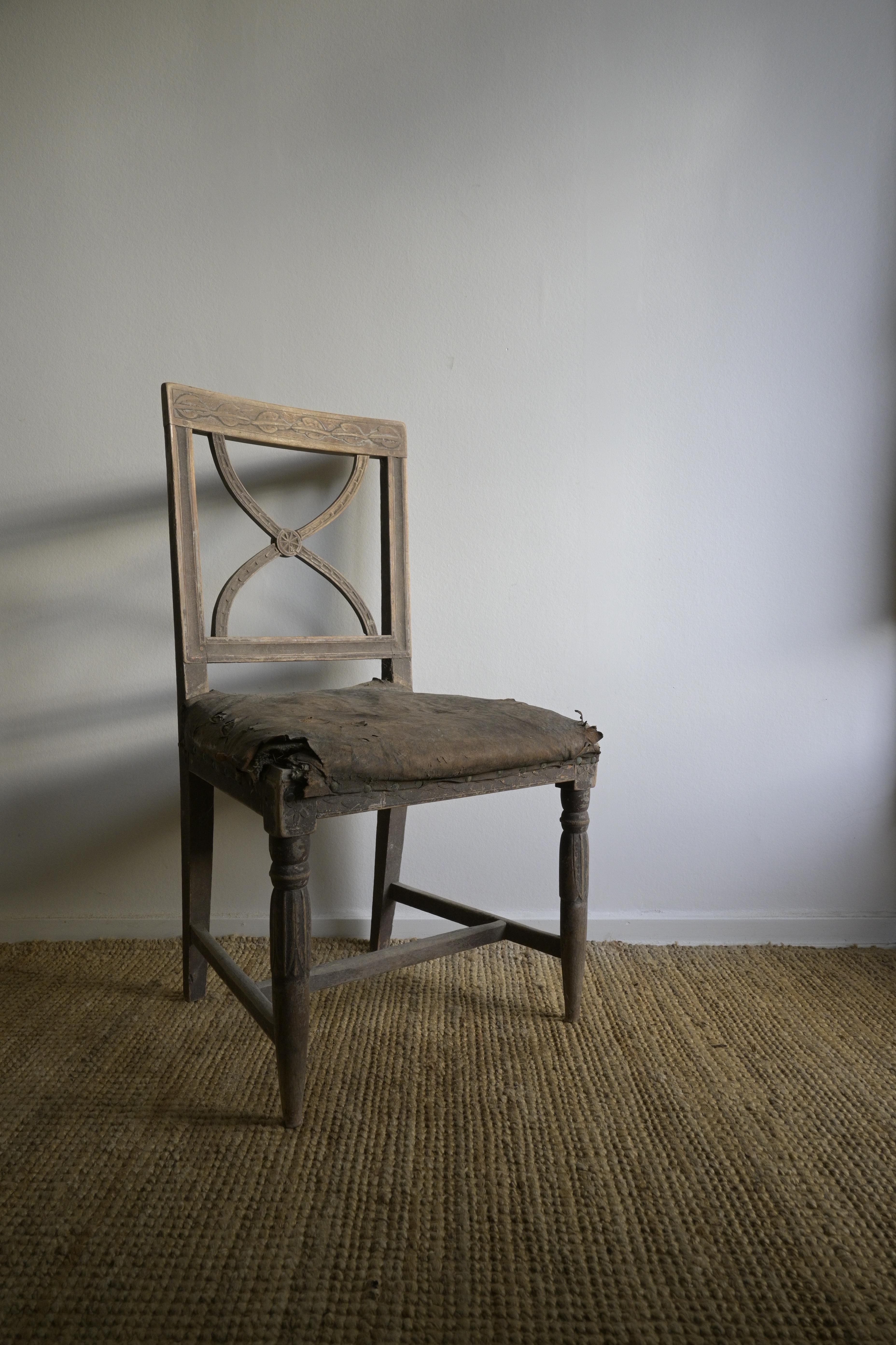 Exceptionnelle chaise solitaire : Un bellman suédois, vers 1830 en vente 5