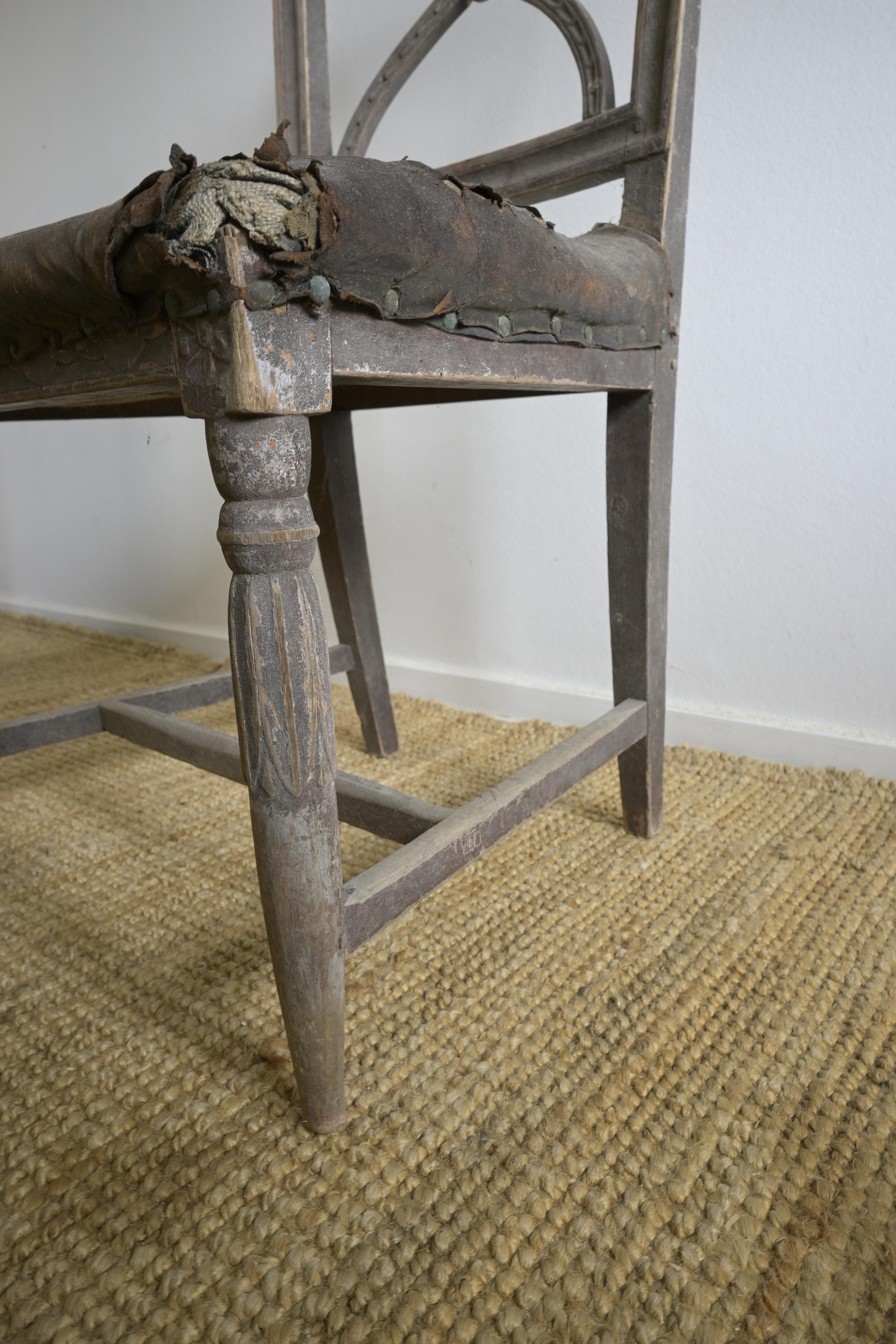 Exceptionnelle chaise solitaire : Un bellman suédois, vers 1830 en vente 6