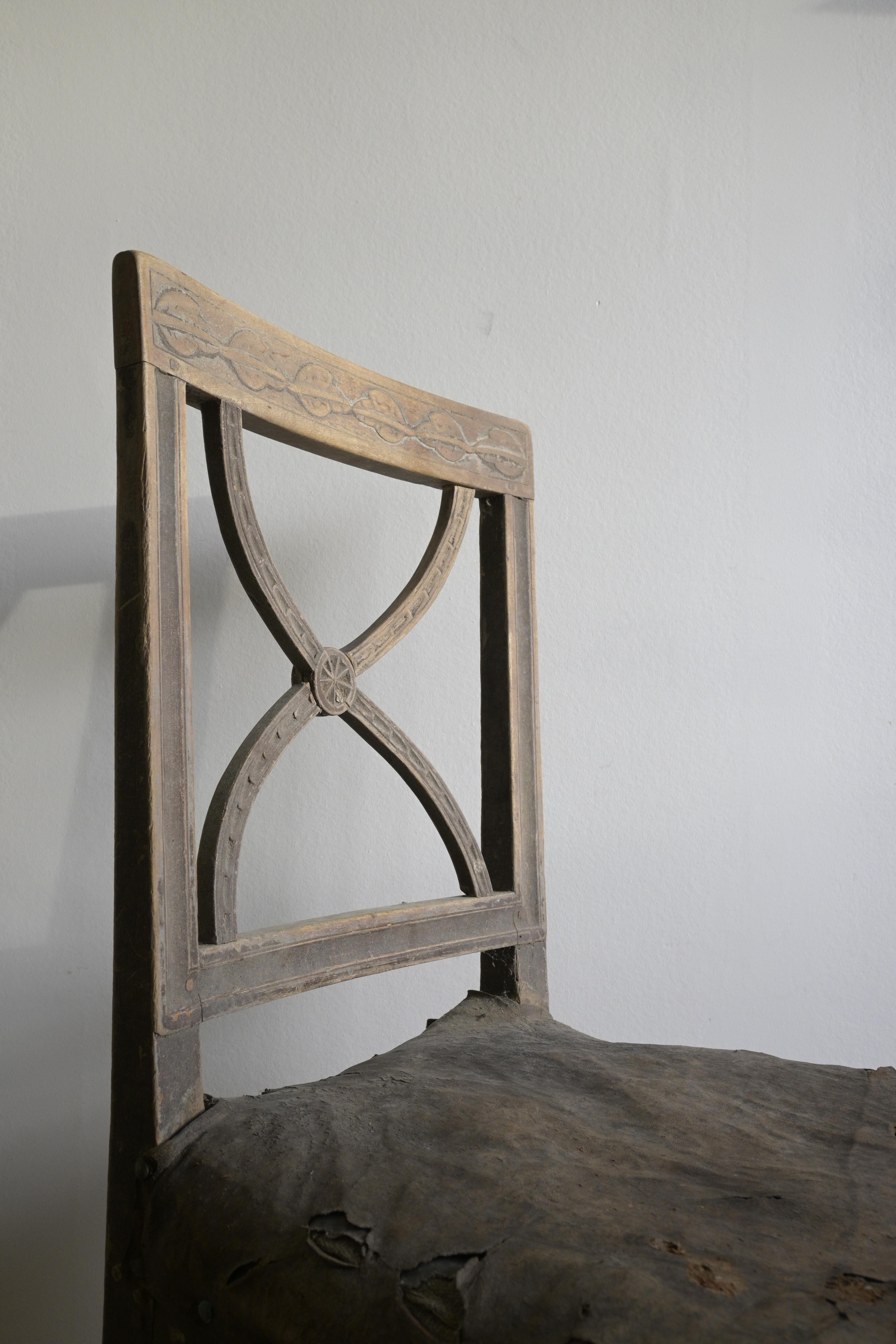 Exceptionnelle chaise solitaire : Un bellman suédois, vers 1830 en vente 1