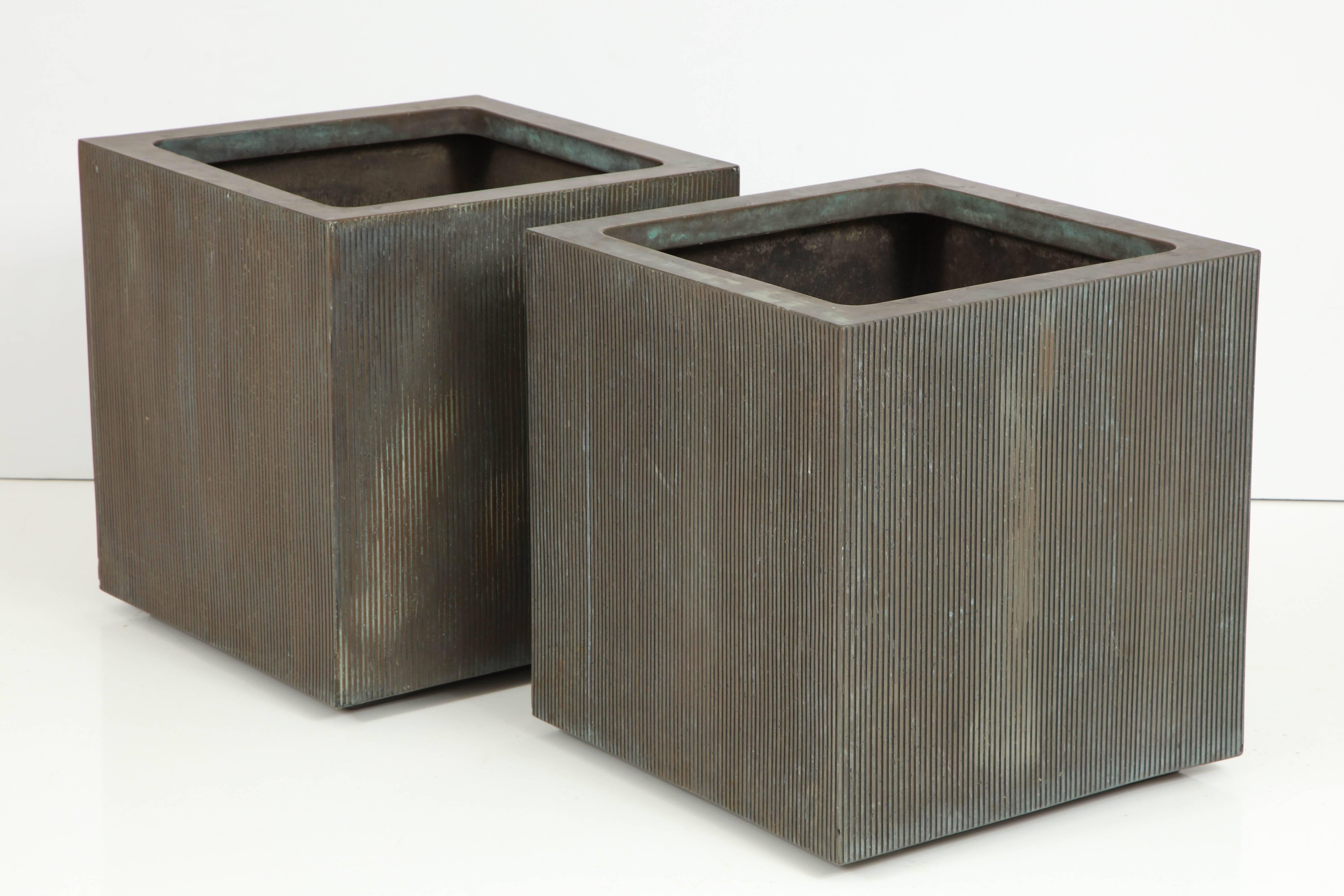 Exceptional Square Pair of Planters by Forms and Surfaces 2