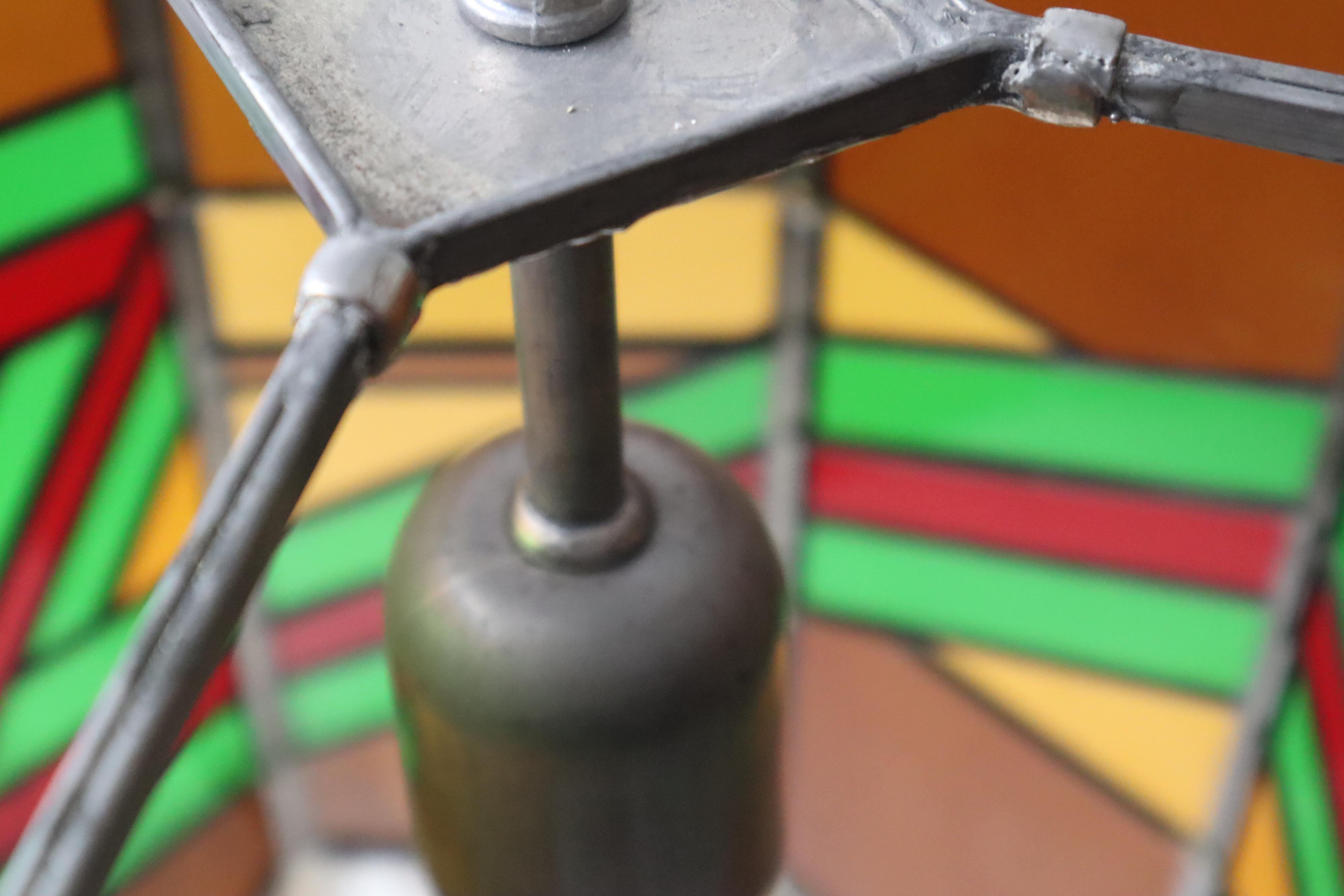 Exceptional Stained Glass Pendant Lamp, Italy 1970 For Sale 2