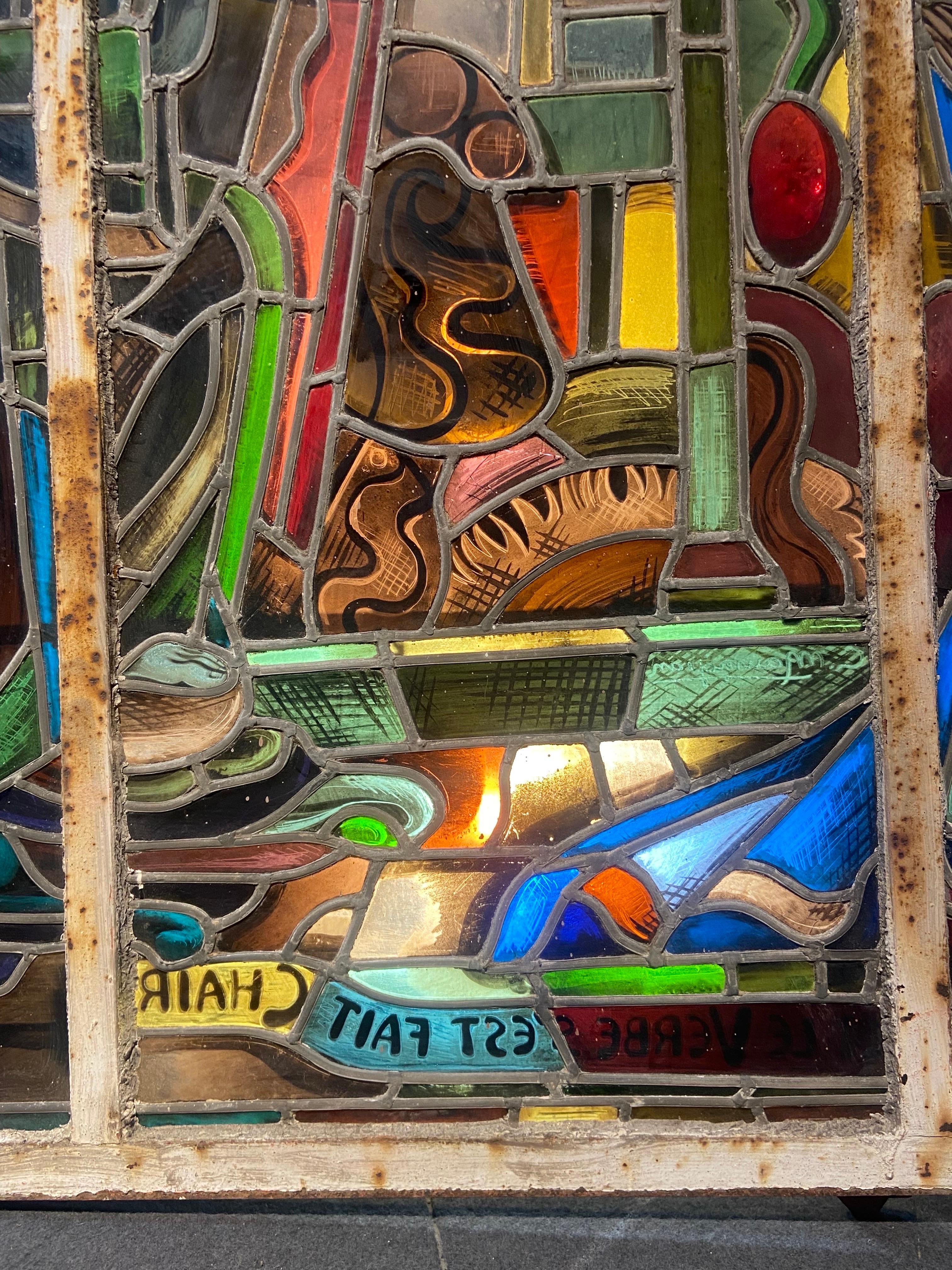 small stained glass window