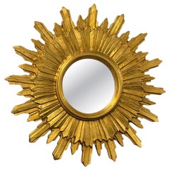 Excepcional Espejo de Madera Dorada, Alemania circa años 50