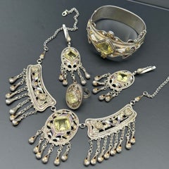 Exceptional Sterling Silver Enamel  Necklace, Bracelet earrings & Ring