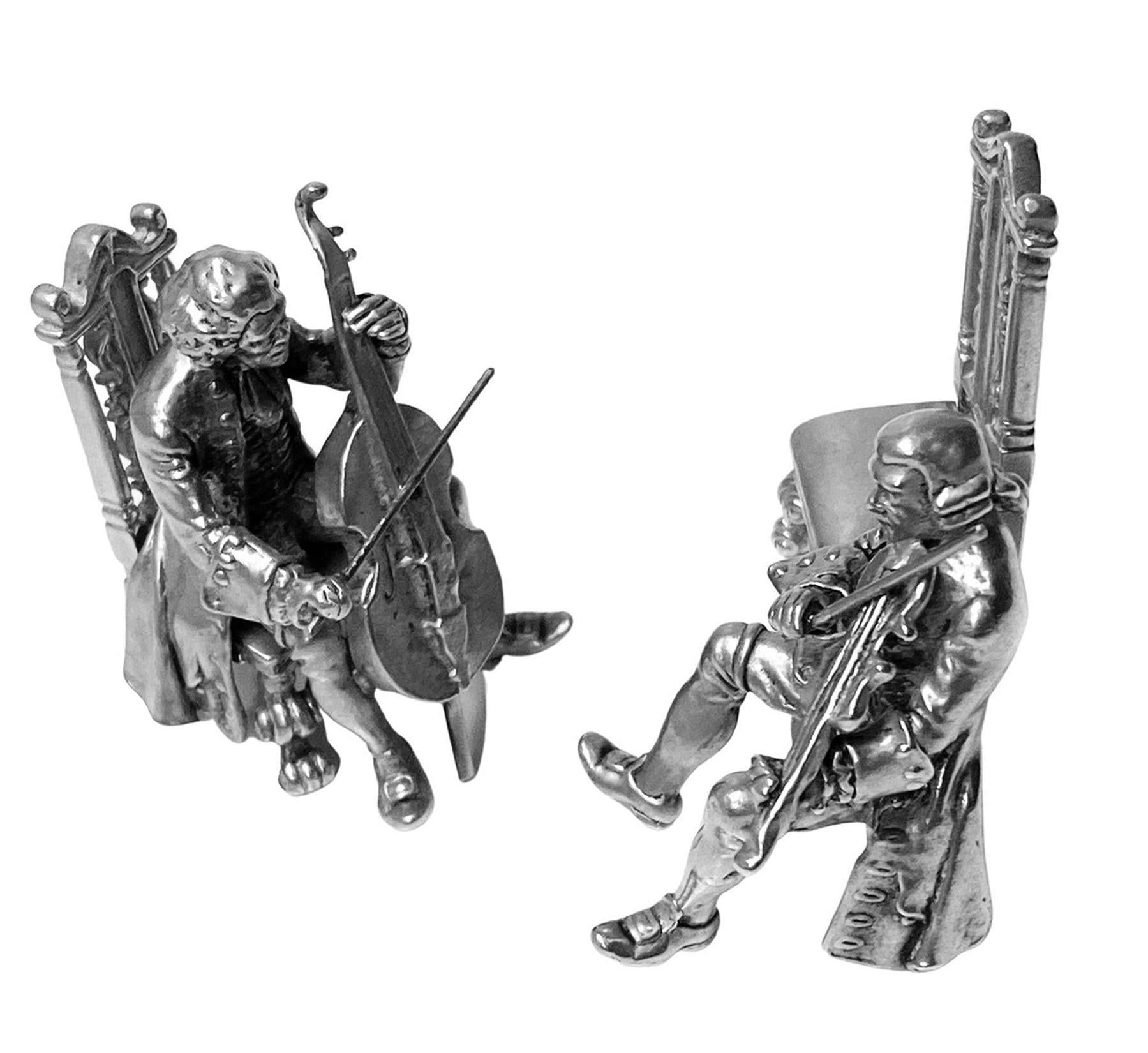 Exceptional Sterling Silver Miniature Musicians 2