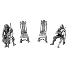 Exceptional Sterling Silver Miniature Musicians