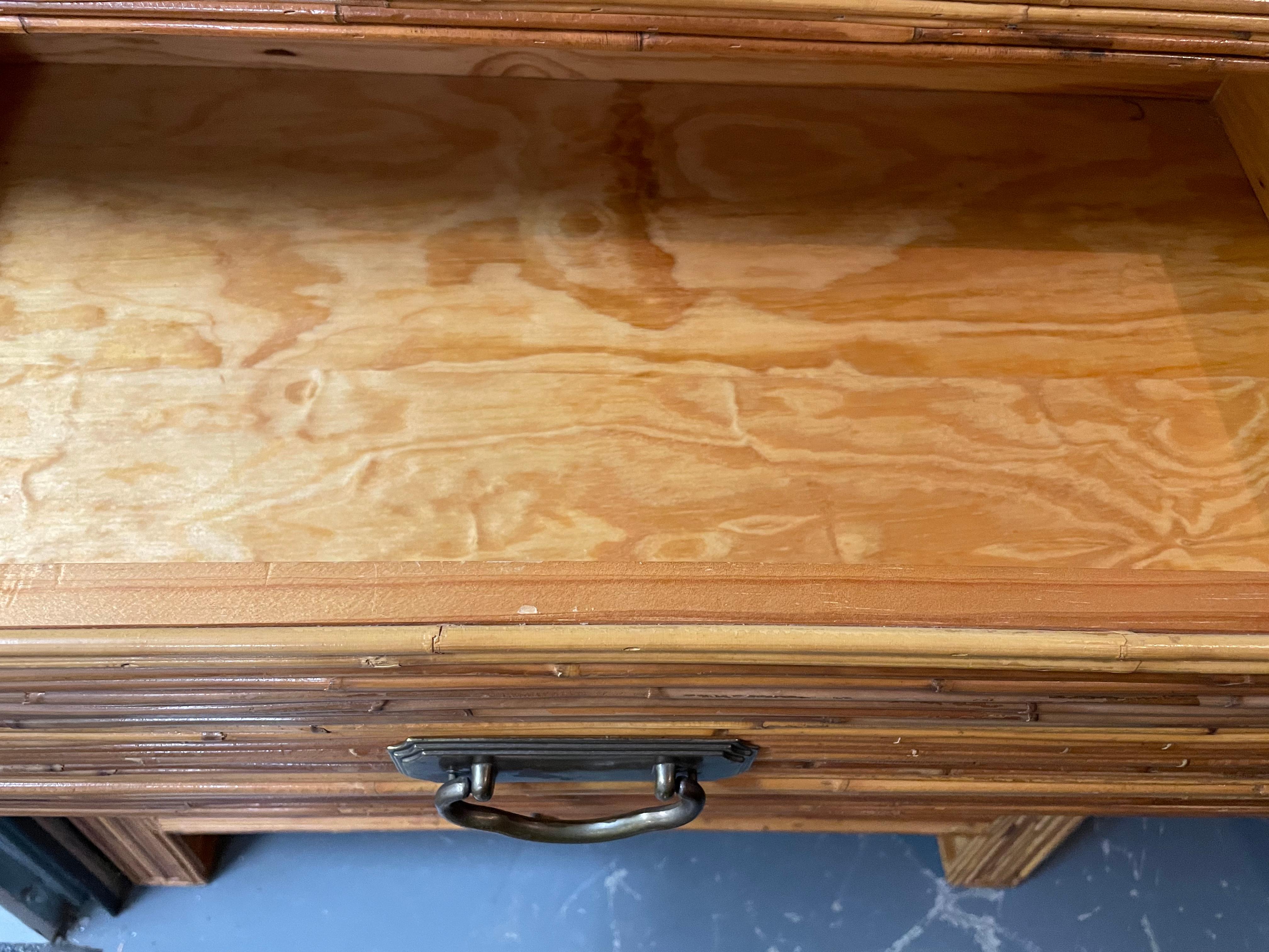 Exceptional Stylish Split Bamboo Chest of Drawers In Excellent Condition In Hopewell, NJ