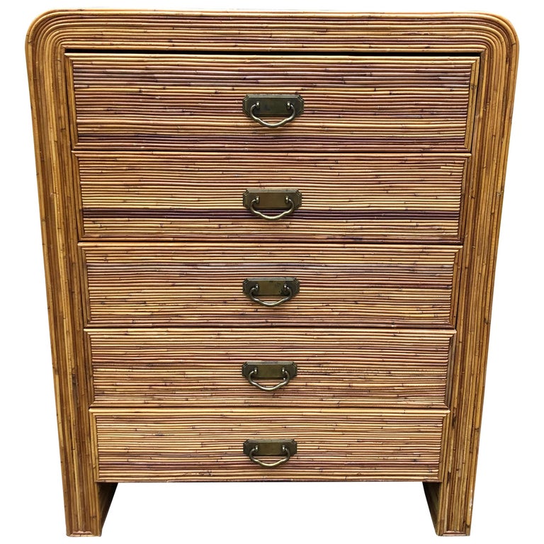 Exceptional Stylish Split Bamboo Chest Of Drawers For Sale At 1stdibs