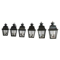 Exceptional Suite of 6 French Antique Restored Large Lanterns