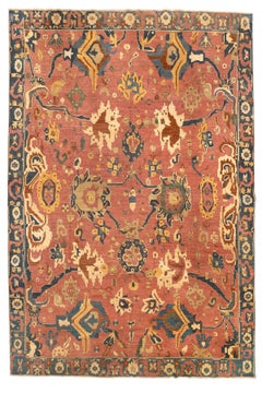 Exceptional Sultanabad Style Rug with Terracotta Field and Floral Design