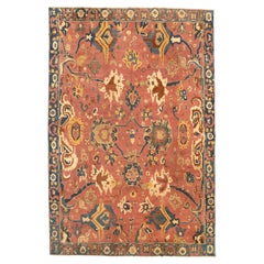 Exceptional Sultanabad Style Rug with Terracotta Field and Floral Design