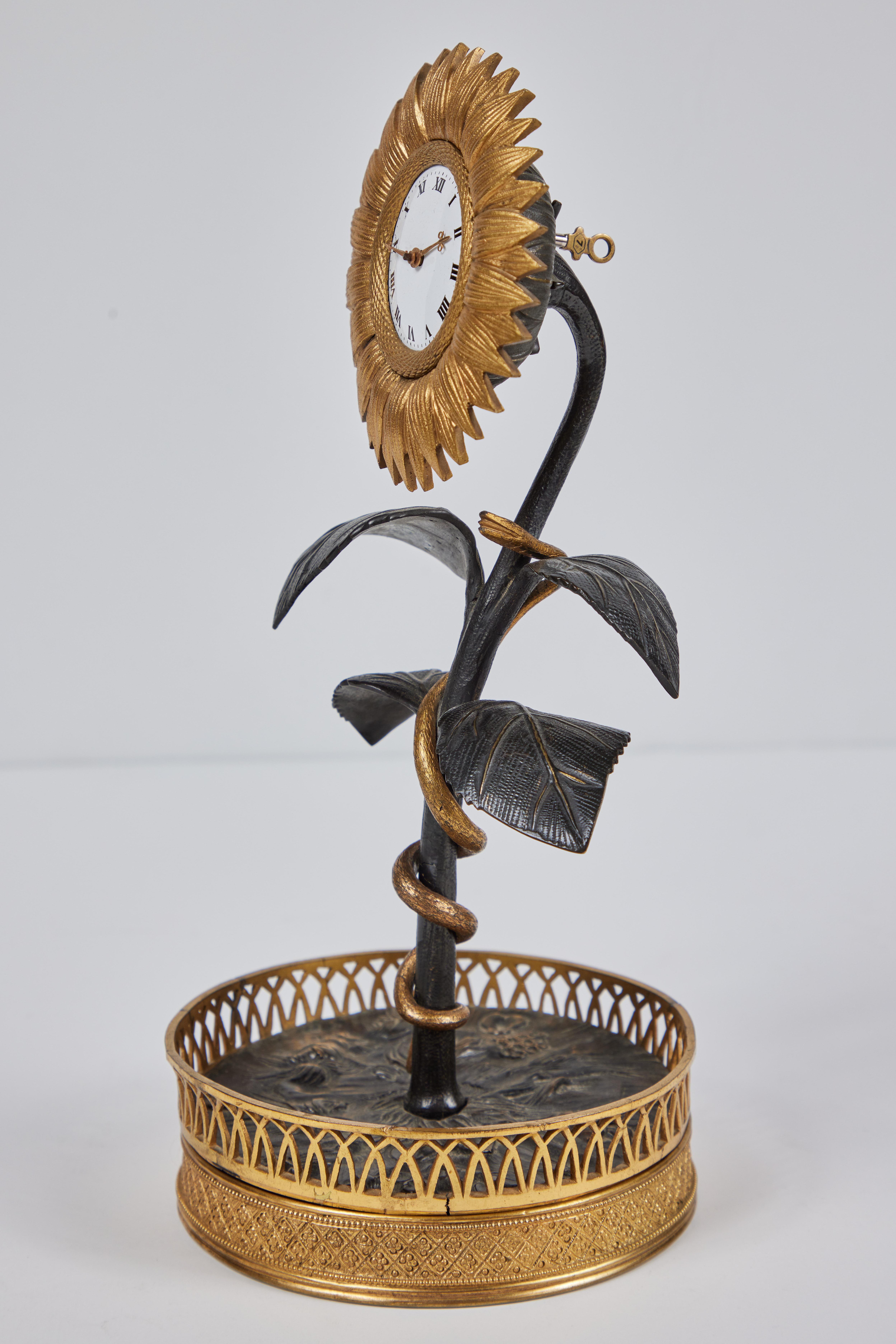 Exceptional, Sunflower Time Piece In Good Condition In Los Angeles, CA