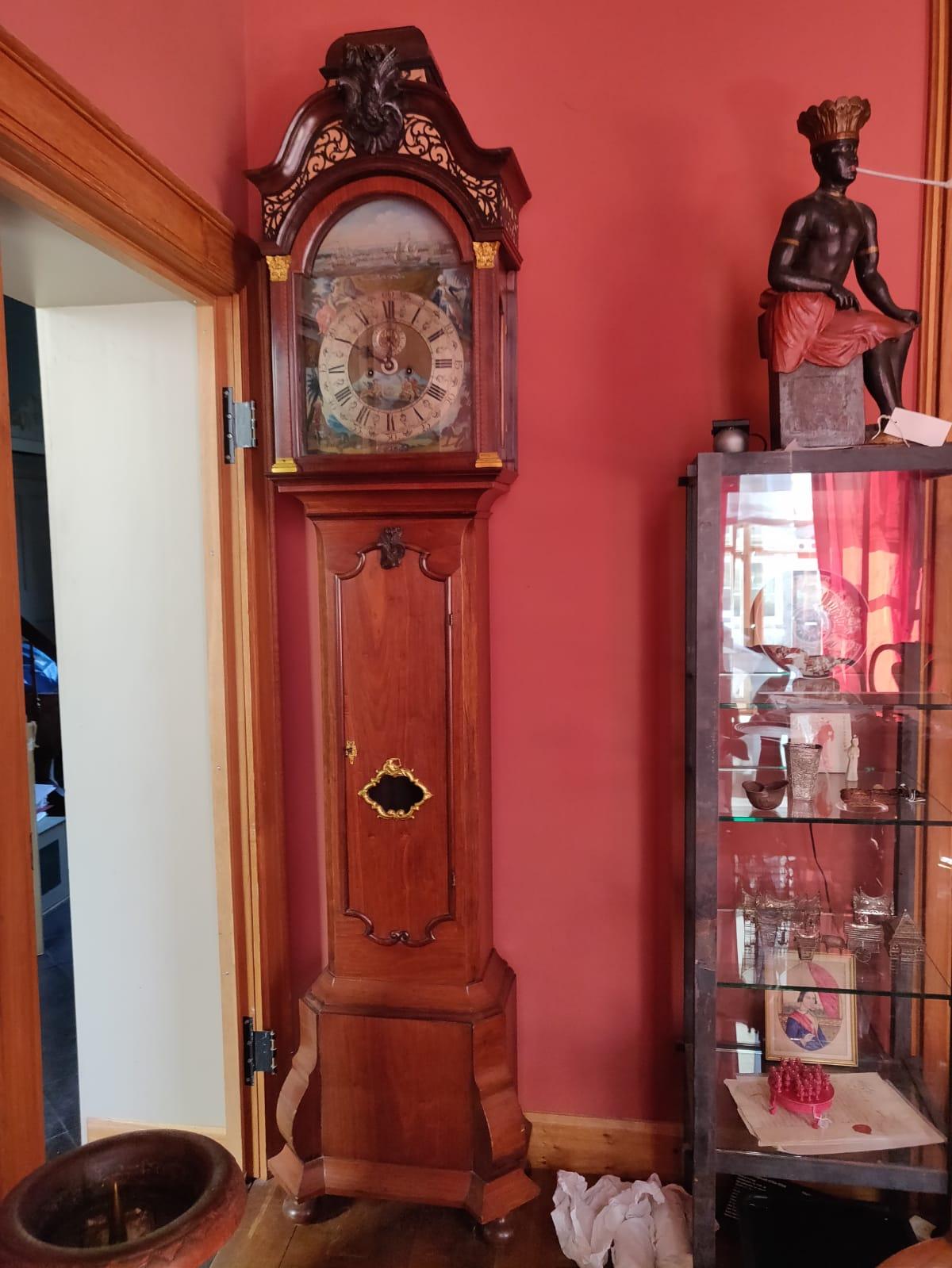 Exceptional Surinam-Themed Amsterdam Long-Case Clock For Sale 3