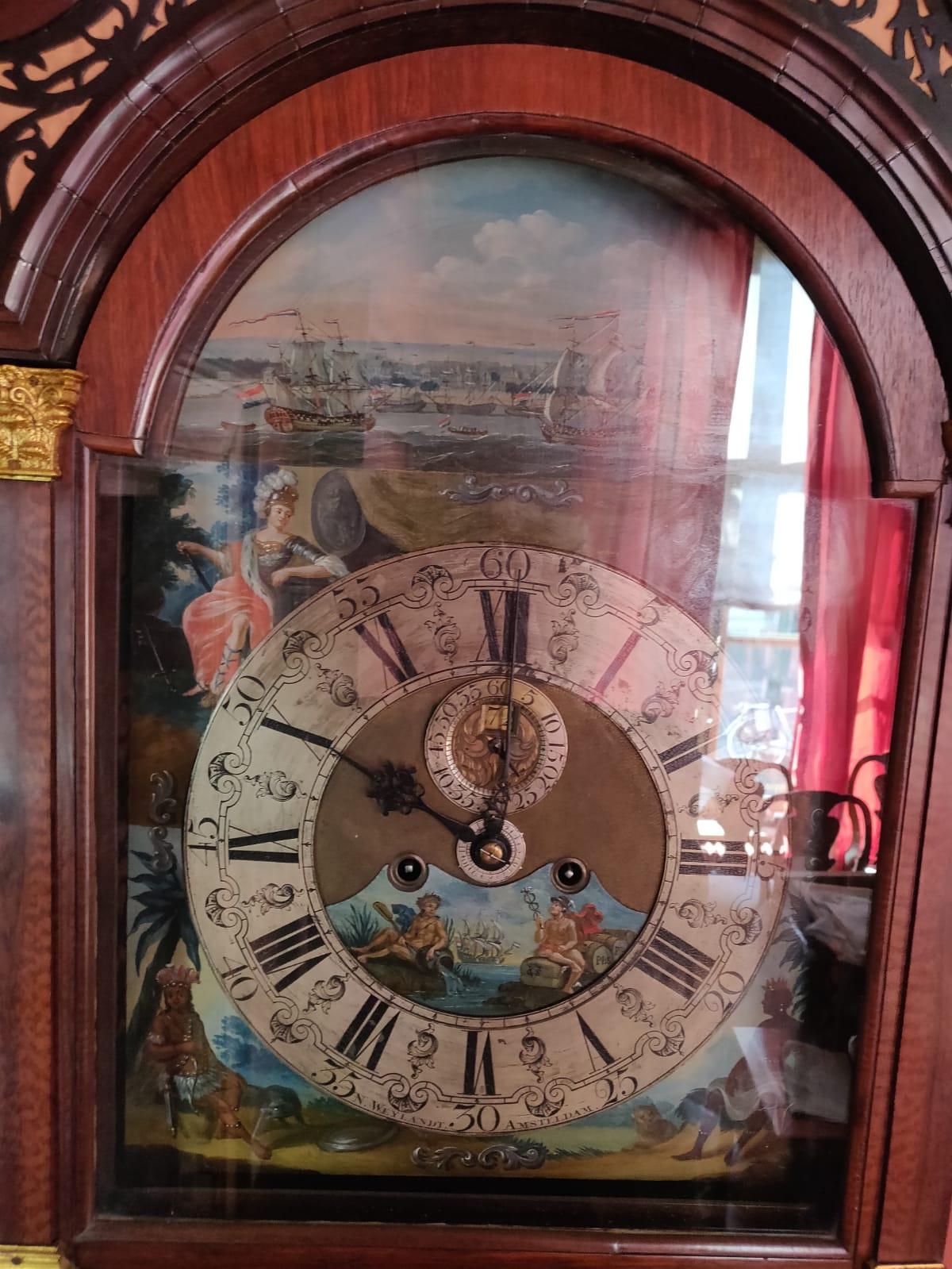 Exceptional Surinam-Themed Amsterdam Long-Case Clock For Sale 3