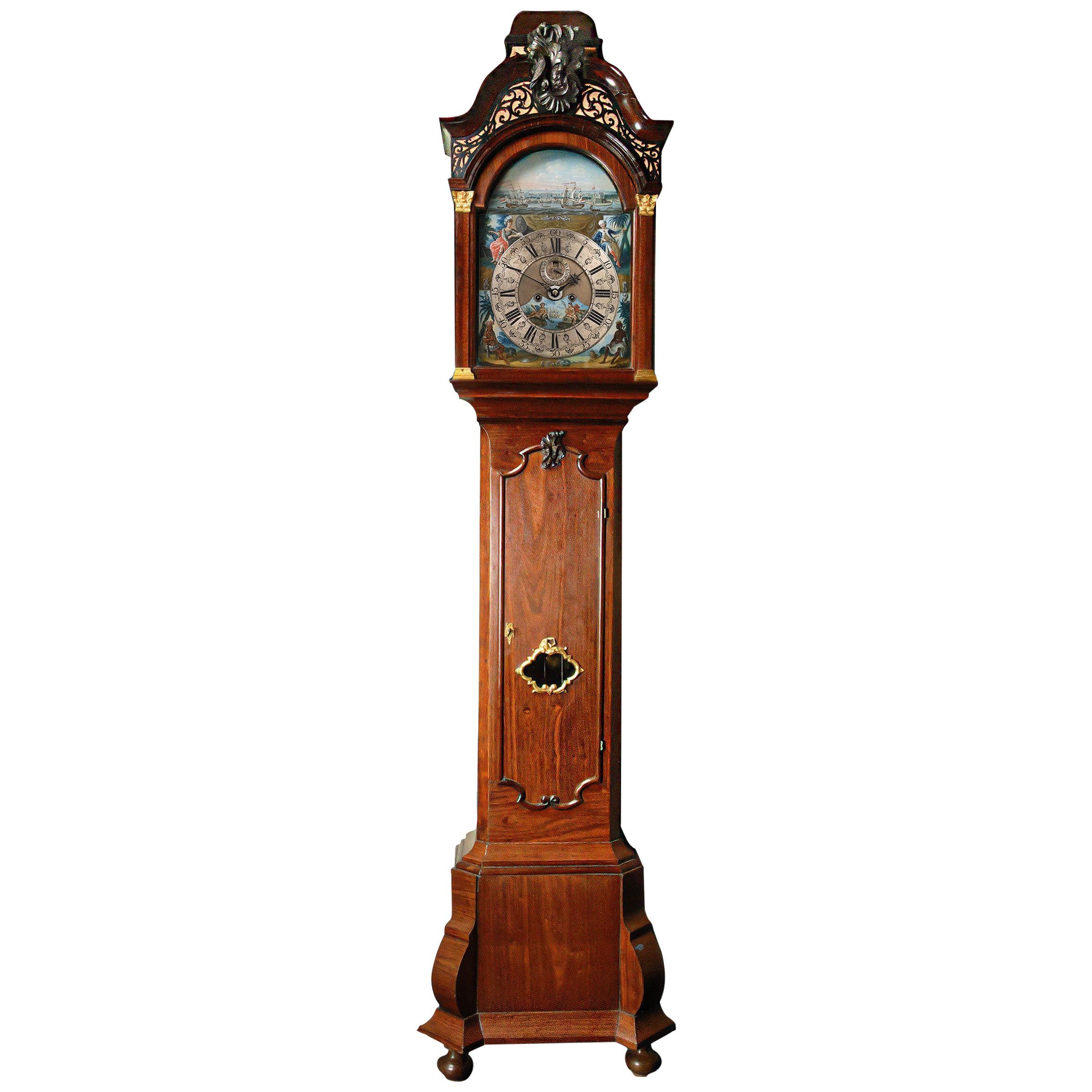 Exceptional Surinam-Themed Amsterdam Long-Case Clock For Sale