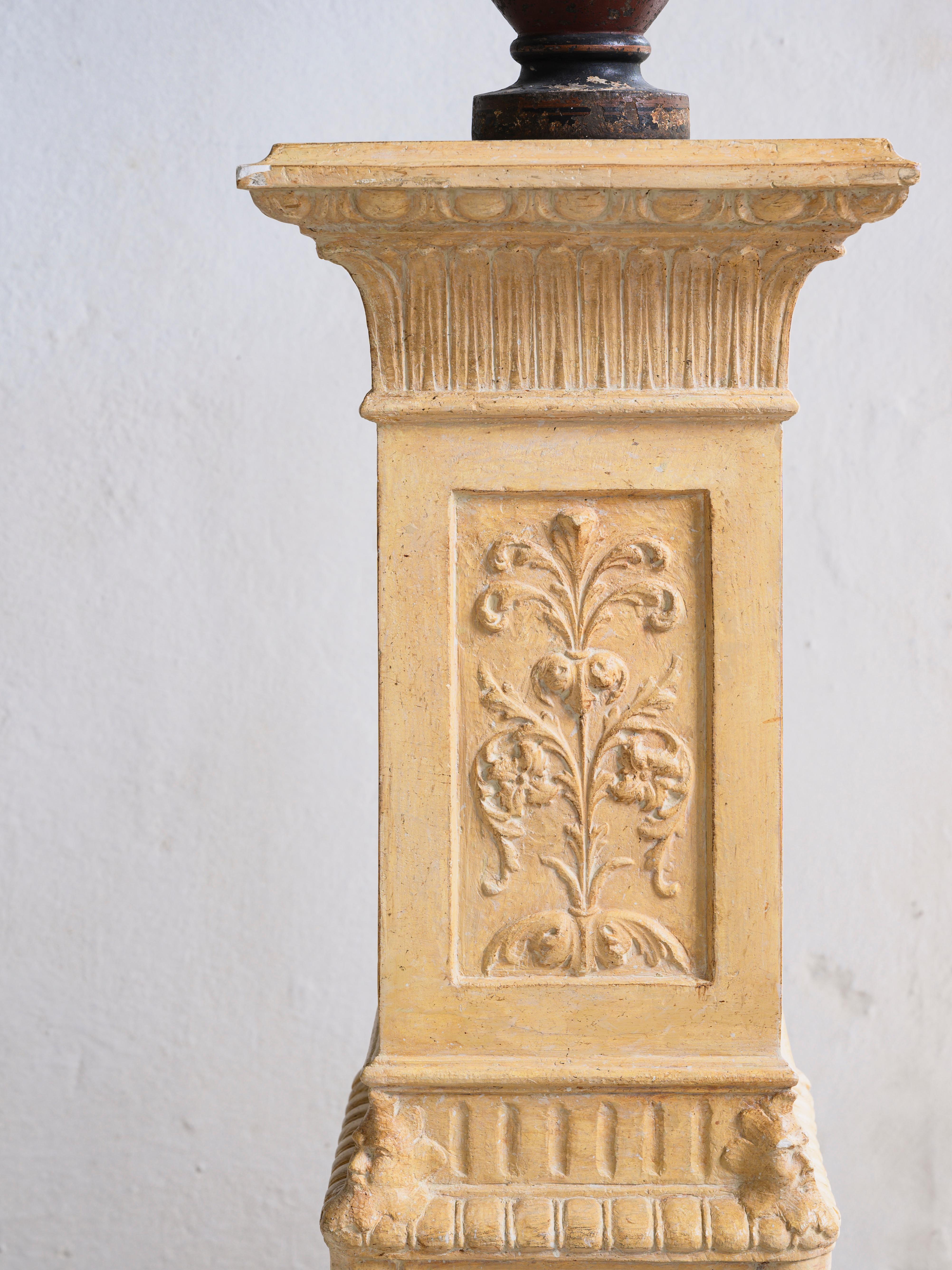 Exceptional Swedish 19th Century Empire Plaster Column 1