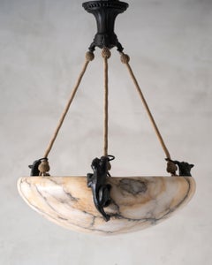 Exceptional Swedish Art Deco Alabaster Pendant
