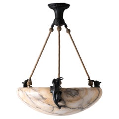 Exceptional Swedish Art Deco Alabaster Pendant