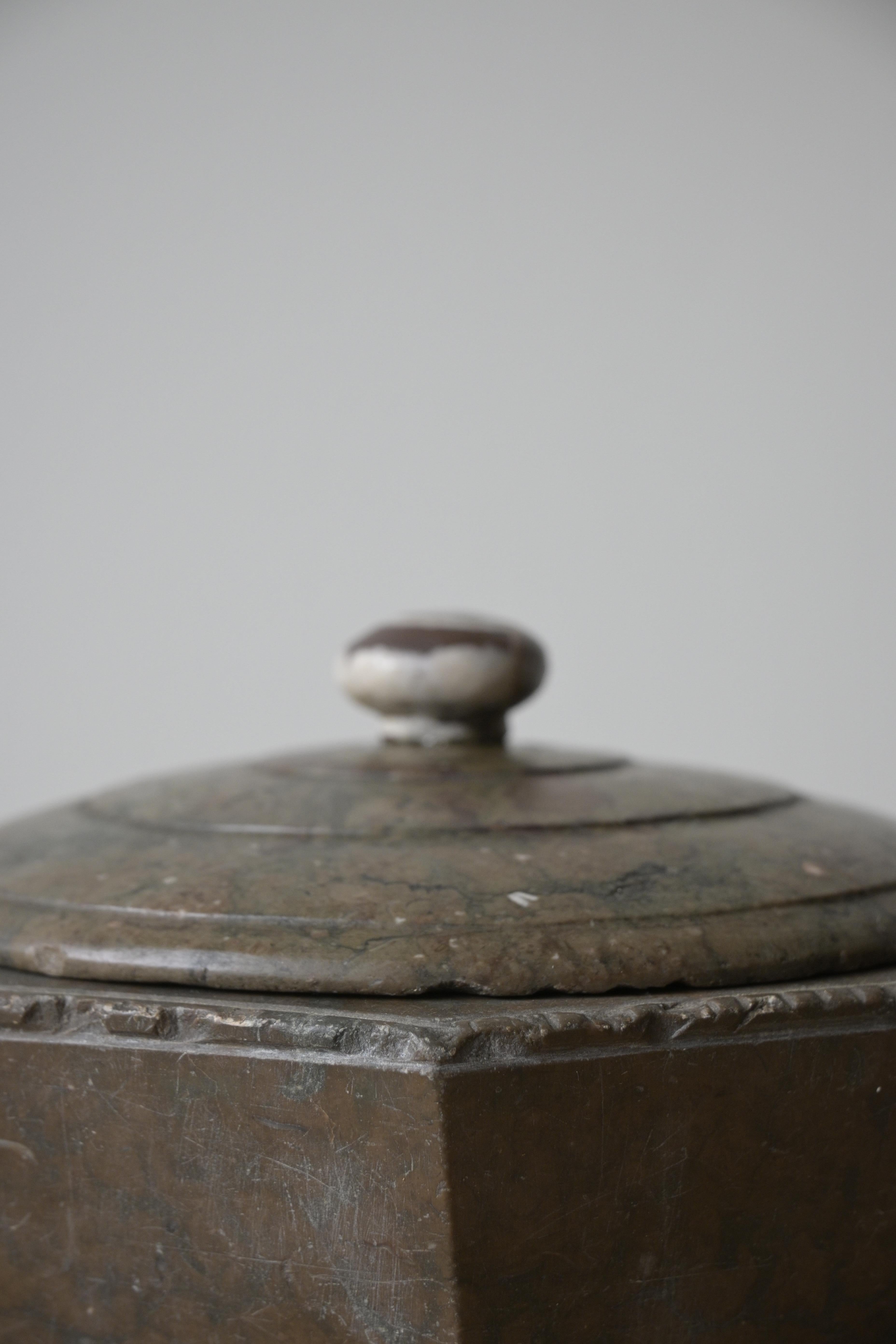 Carved Exceptional Swedish Butter Box ca 1700-1830