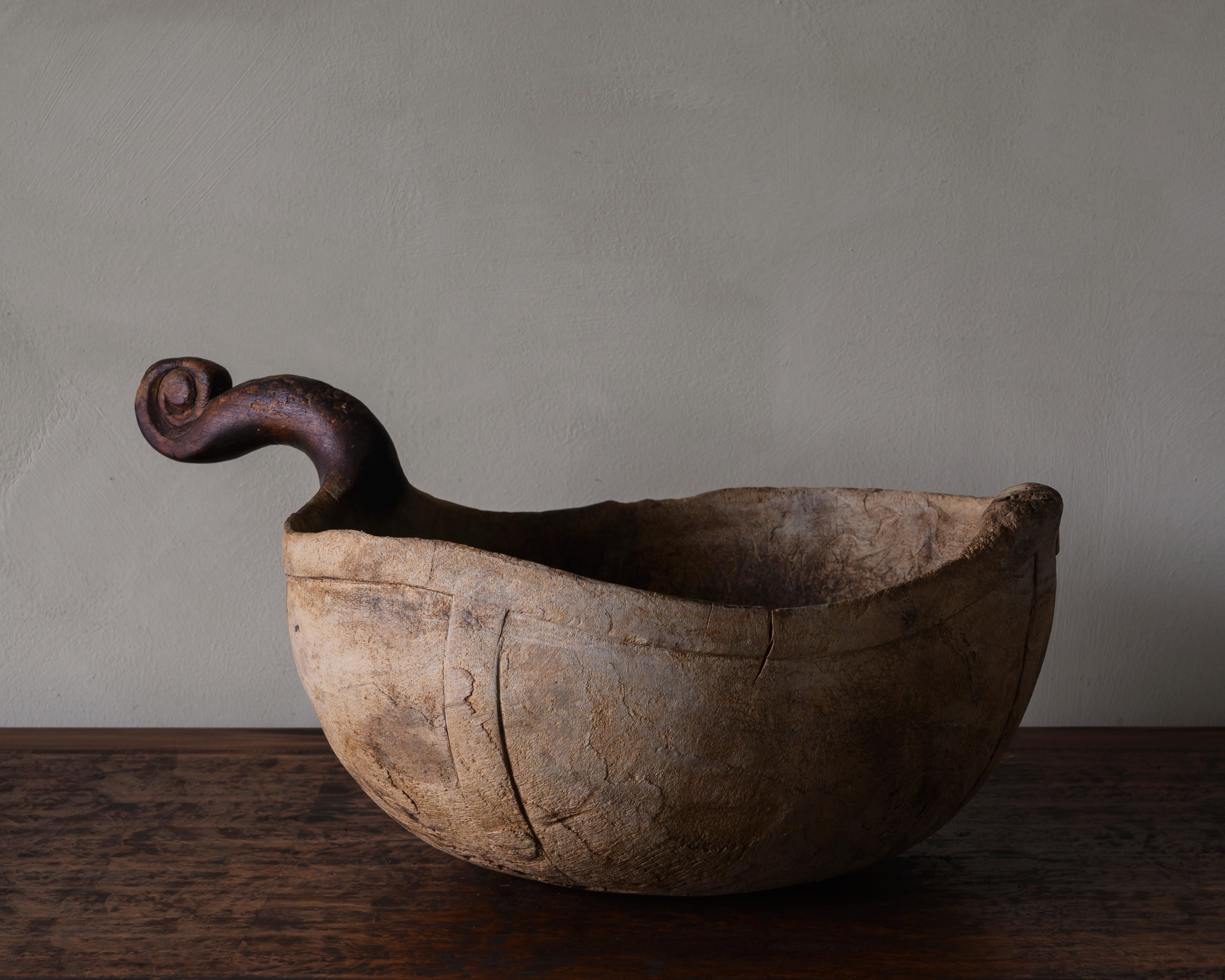 European Exceptional Swedish Early 18th Century Bowl / Ale Scoop