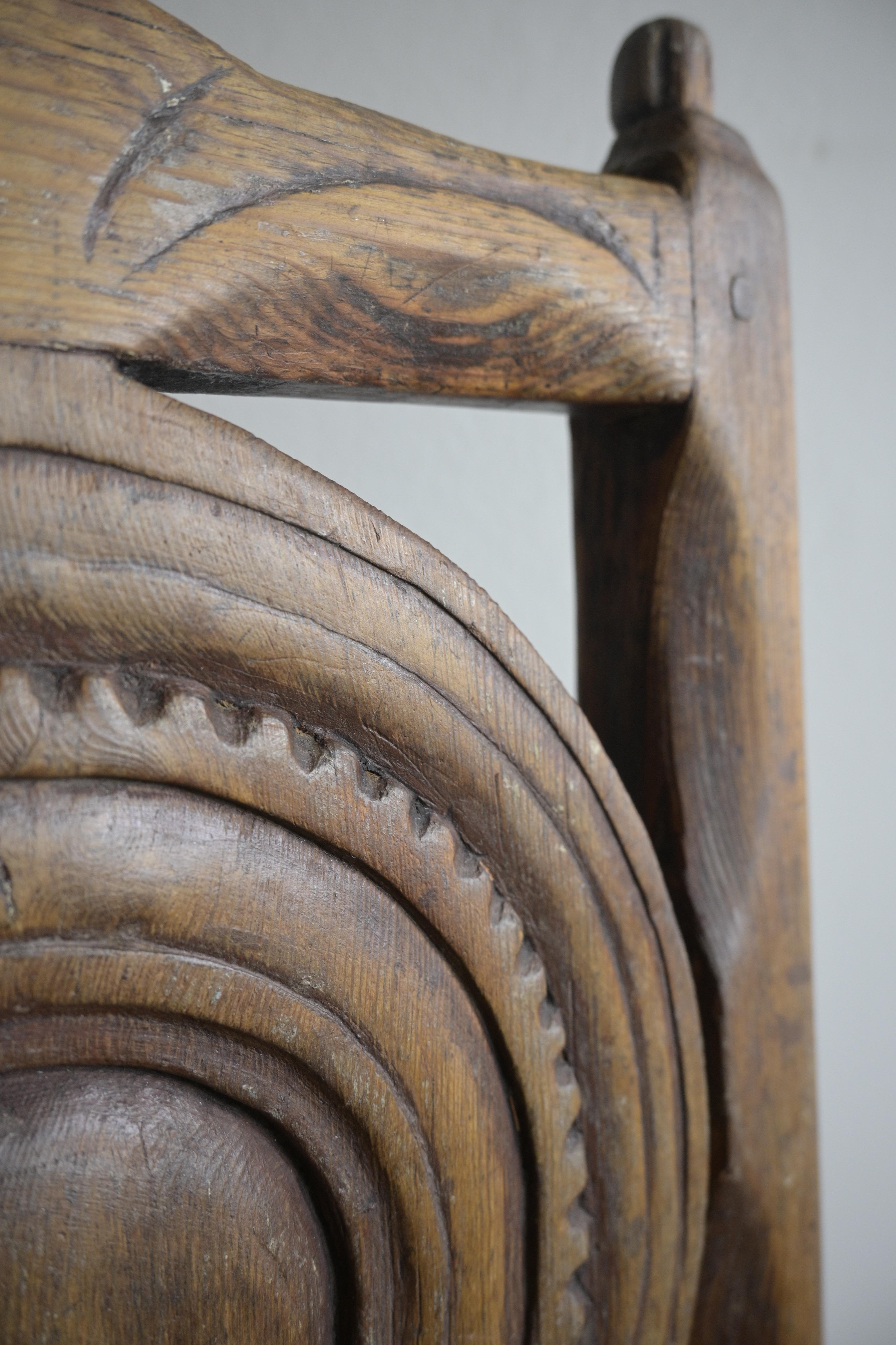 Exceptional Swedish Folk Art Chair ca 1790 For Sale 5