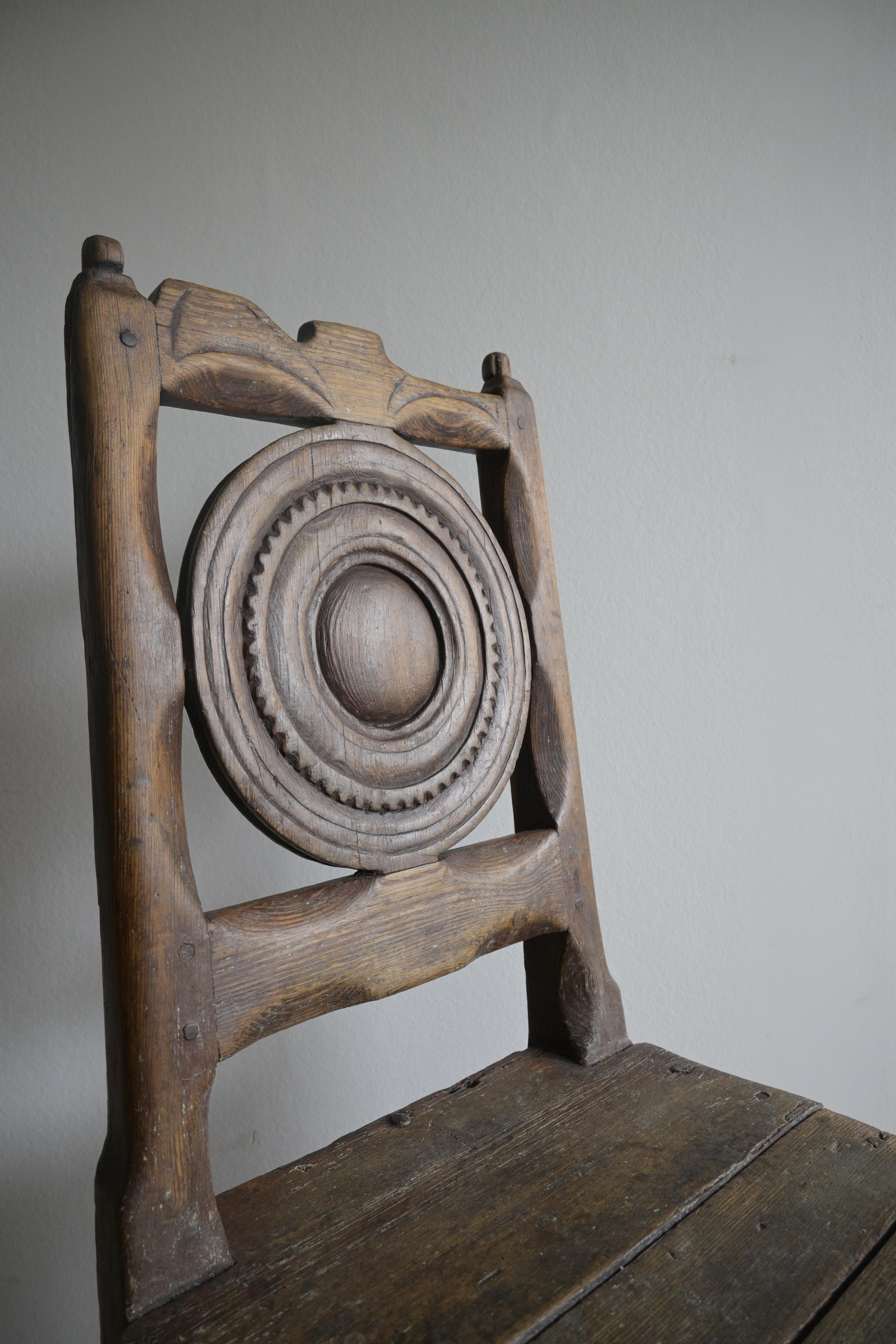 Pine Exceptional Swedish Folk Art Chair ca 1790 For Sale